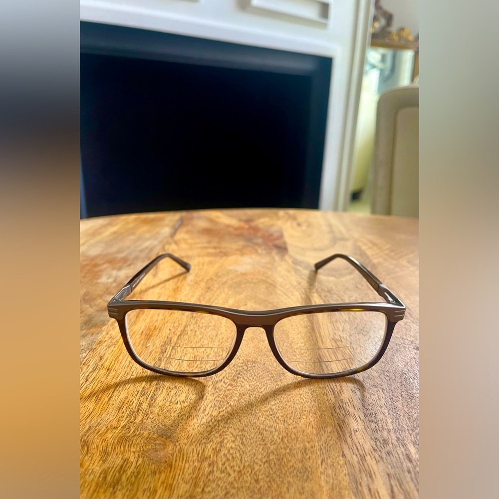 HELIUM Men's Brown Rectangular Glasses with Matte Finish
